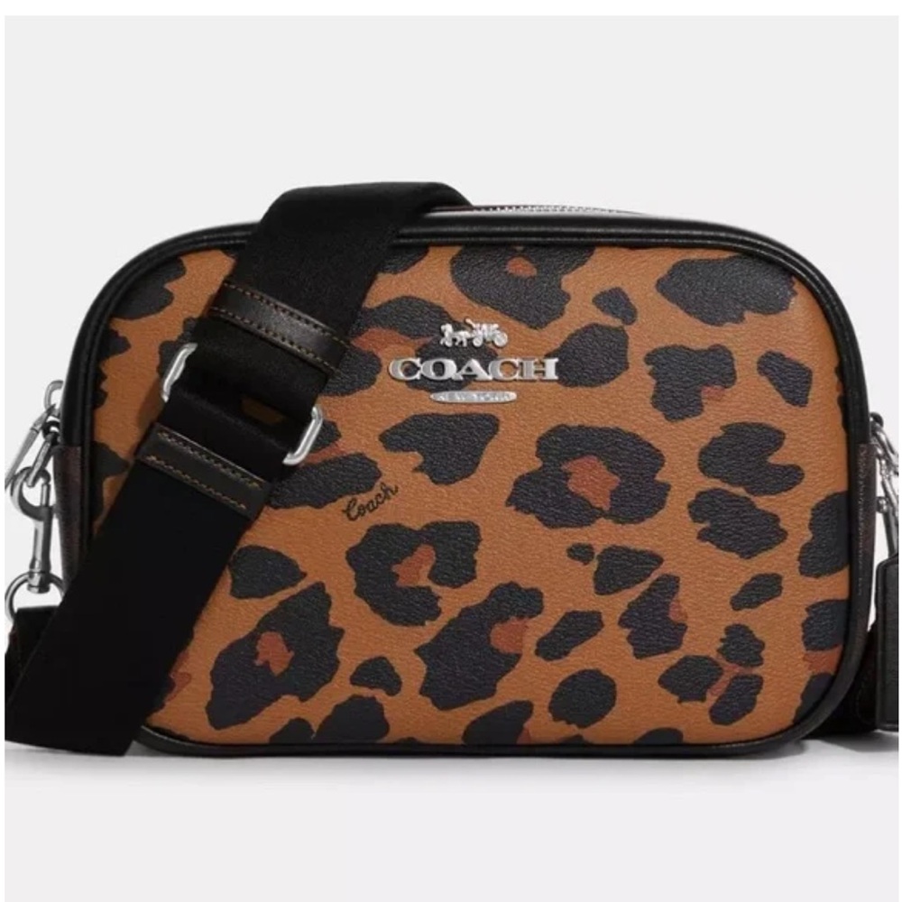 Coach Leopard Print Jamie Crossbody Camera Bag